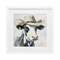 Stupell Industries Cowboy Carl Cow Framed Print Under Glass, design by Tina LeCour